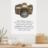 La vie est comme un poster de citation de caméra (Cuisine)