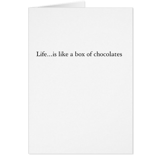 La vie… est comme une boîte de chocolats (Devant)