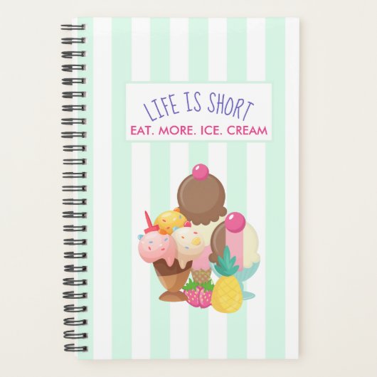 La vie est courte Manger plus de glace Crème (Devant)