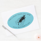 La vie est courte. Nage ton chien ! Sticker pour c (Enveloppe)
