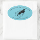 La vie est courte. Nage ton chien ! Sticker pour c (Sac)