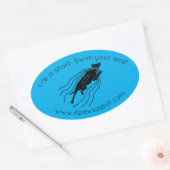 La vie est courte. Nage ton chien ! Sticker pour c (Enveloppe)