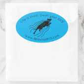 La vie est courte. Nage ton chien ! Sticker pour c (Sac)