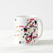 La vie est douce Moderne Colorée Abstraite Mug caf (Devant droit)