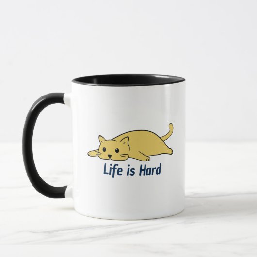 La vie est dure Mug - Humour de chat Lazy Canard B (Gauche)