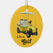 La vie est Golf Golf Golf Panier Jaune Ornement (Droite)