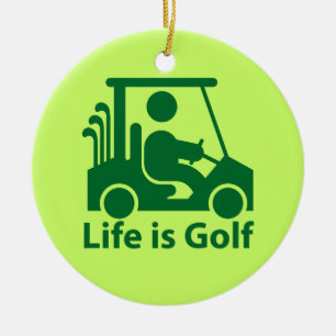 La vie est Golf Golf Golf Panier Vert Ornement