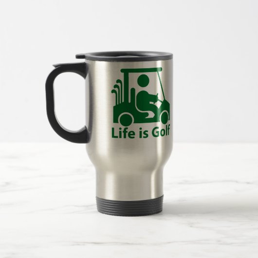 La vie est Golf Golf Golf Panier Vert Voyage Mug (Gauche)