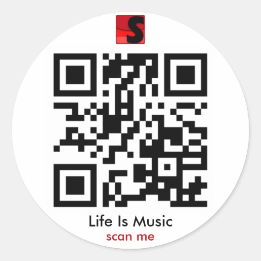La vie est la musique Sticker QR (Devant)
