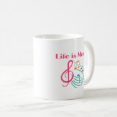 La vie est la musique sur une Mug (Devant droit)