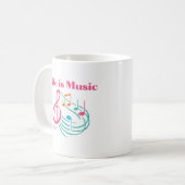 La vie est la musique sur une Mug (Devant gauche)