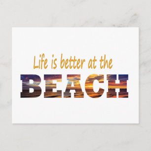 La vie est meilleure à la carte postale de plage