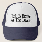 La vie est meilleure à la plage drôle de casquette (Devant)
