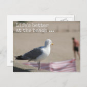 La vie est meilleure à la plage - Fun quote Carte  (Devant / Derrière)