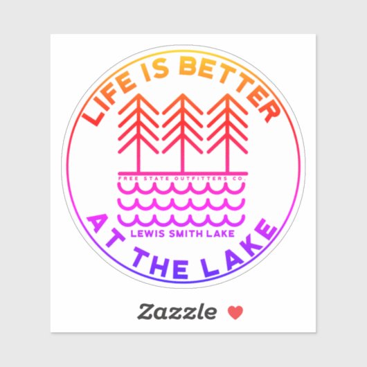 La vie est meilleure à Smith Lake Sticker Decal (Feuille)