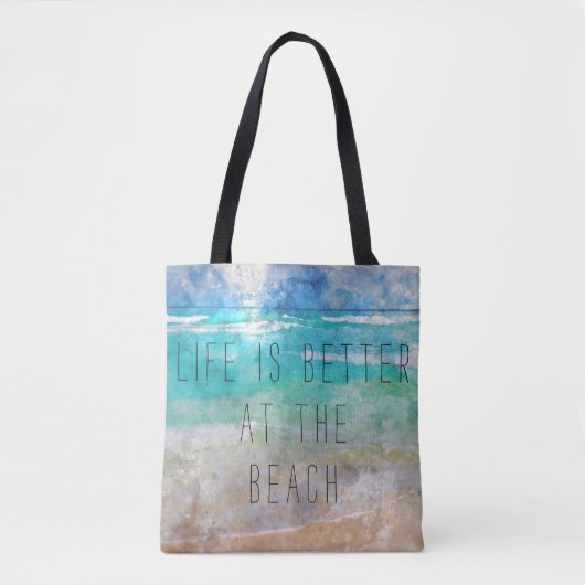 La vie est meilleure au sac en toile de plage (Devant)