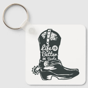 La vie est meilleure avec des bottes Porte-clés –