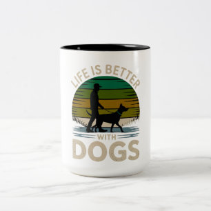 La vie est meilleure avec des chiens Mug Café Silh