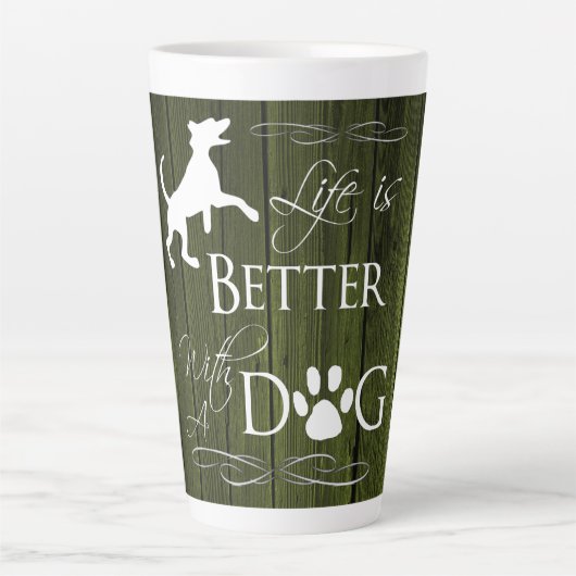 La vie est meilleure avec la Mug en latte de chien (Devant)