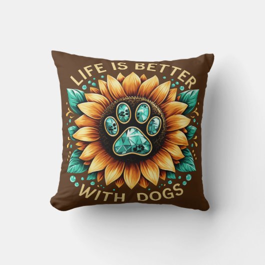 La vie est meilleure avec le coussin des chiens (Recto)