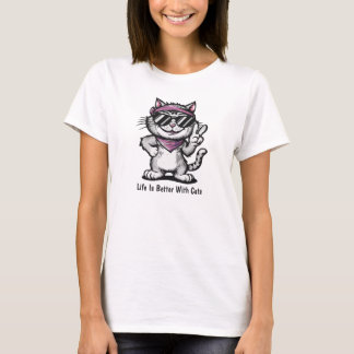 La Vie Est Meilleure Avec Les Chats, T-shirt Chat