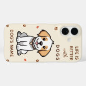 La vie est meilleure avec les chiens - coque iphon (Verso (horizontal))