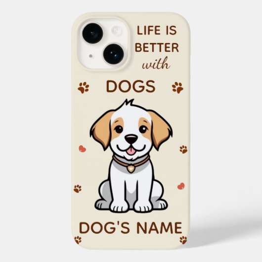 La vie est meilleure avec les chiens coque iphone  (Verso)