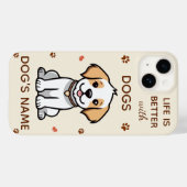 La vie est meilleure avec les chiens coque iphone  (Verso (horizontal))