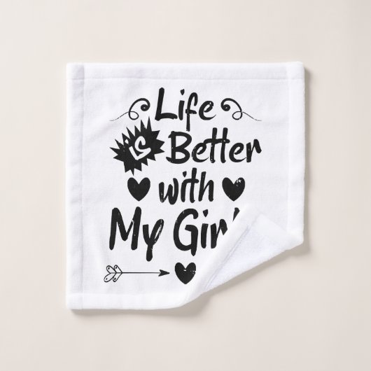 La vie est meilleure avec mes filles (Gant de toilette)