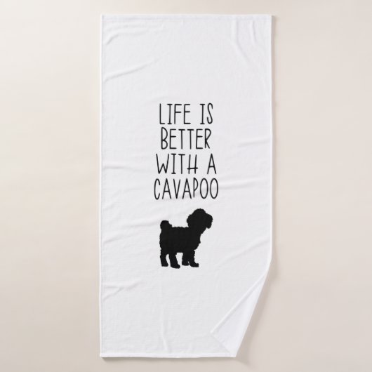 La Vie Est Meilleure Avec Un Cavapoo (Serviette de bain)