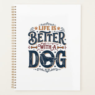 La vie est meilleure avec un chien design de gravu