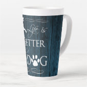 La vie est meilleure avec un chien Latte Mug - Ble (Angle droit)