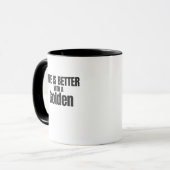 La vie est meilleure avec un mug à café doré (Devant gauche)