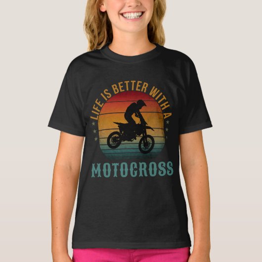 LA VIE EST MEILLEURE AVEC UN T-shirt MOTOCROSS (Devant)