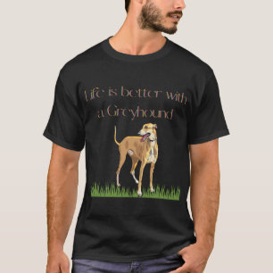 "La vie est meilleure avec un t-shirt noir gris".