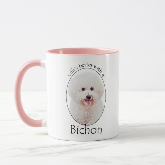 La vie est meilleure Bichon Mug (Gauche)