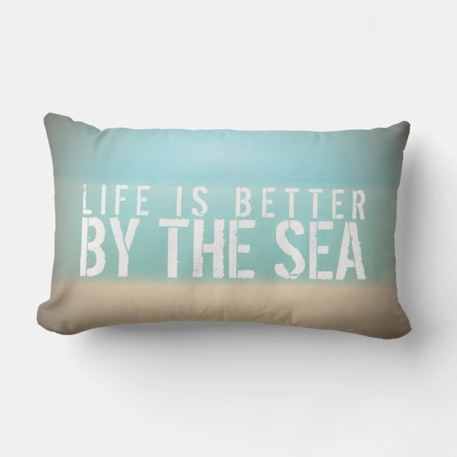 La vie est meilleure par le coussin de rectangle (Recto)