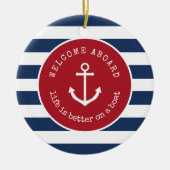 La vie est meilleure sur un bateau ornement de Noë (Devant)