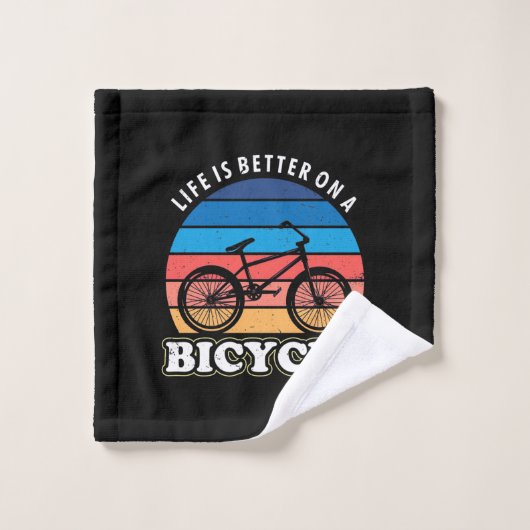 La Vie Est Mieux À Vélo (Gant de toilette)