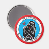 La Vie Est Précieuse 1 Rouge_2,25" Magnet Rond (Recto/Verso)