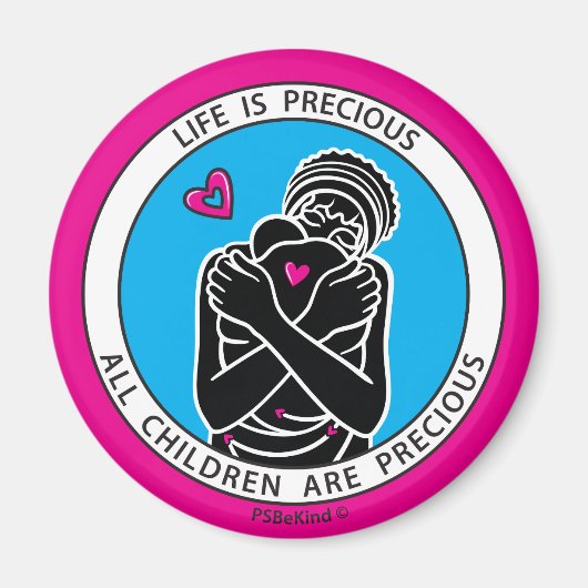 La Vie Est Précieuse 3 Pink_2.25" Magnet Rond (Devant)