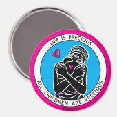 La Vie Est Précieuse 3 Pink_3" Magnet rond (Recto/Verso)