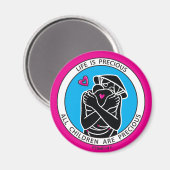 La Vie Est Précieuse 4 Pink_2.25" Magnet Rond (Recto/Verso)
