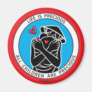 La Vie Est Précieuse 4 Rouge_2,25" Magnet Rond