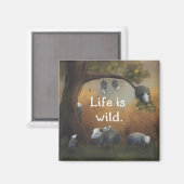 La vie est sauvage Opossum Opposites Magnet (Recto/Verso)