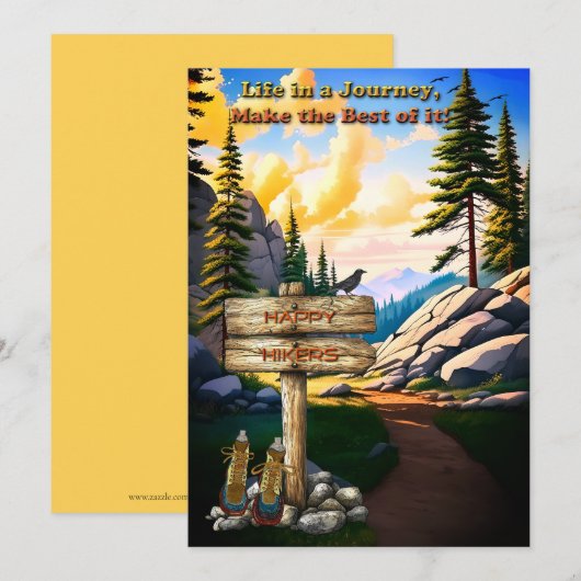 La vie est un voyage Faites-le la meilleure carte  (Devant / Derrière)