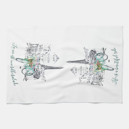 La vie est une belle balade theedoek (Horizontaal)