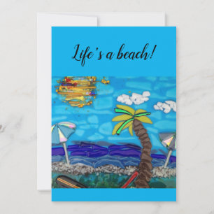 La vie est une plage (invitation, merci, carte bla