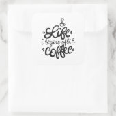 La Vie Funny Commence Après Le Sceau Sticker Café (Sac)