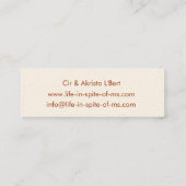 La vie malgré des cartes de visite de milliseconde (Dos)